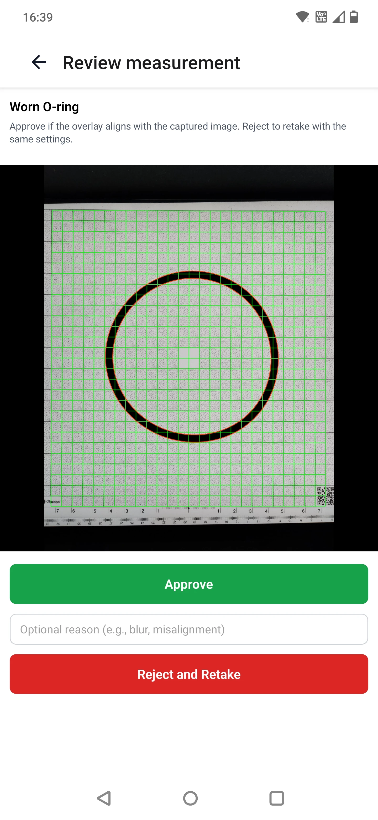 Wear Analysis screen